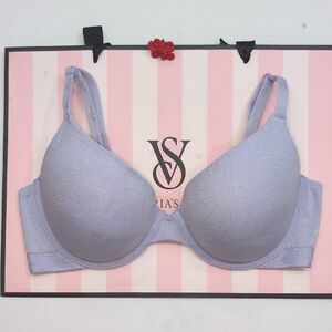 Victoria's Secret Pink Lavender Shimmer T-Shirt Wear Everywhere Push Up Size36D